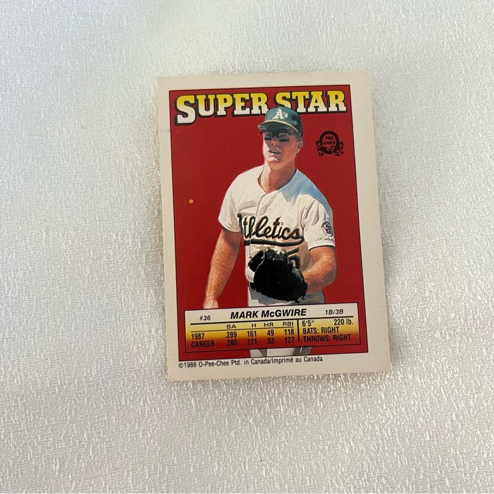 Mark McGwire Super Star Baseball Card